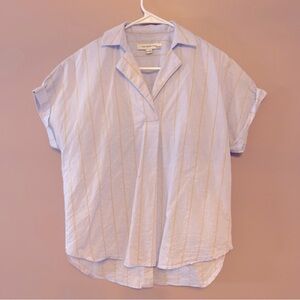 Anthropologie top. Blue an yellow stripped size xs oversized fit